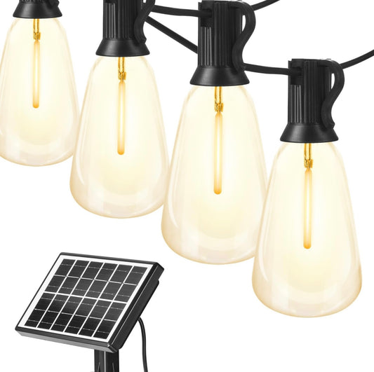 50 foot BistrComercial Grade Style Solar Powered & USB String Lights