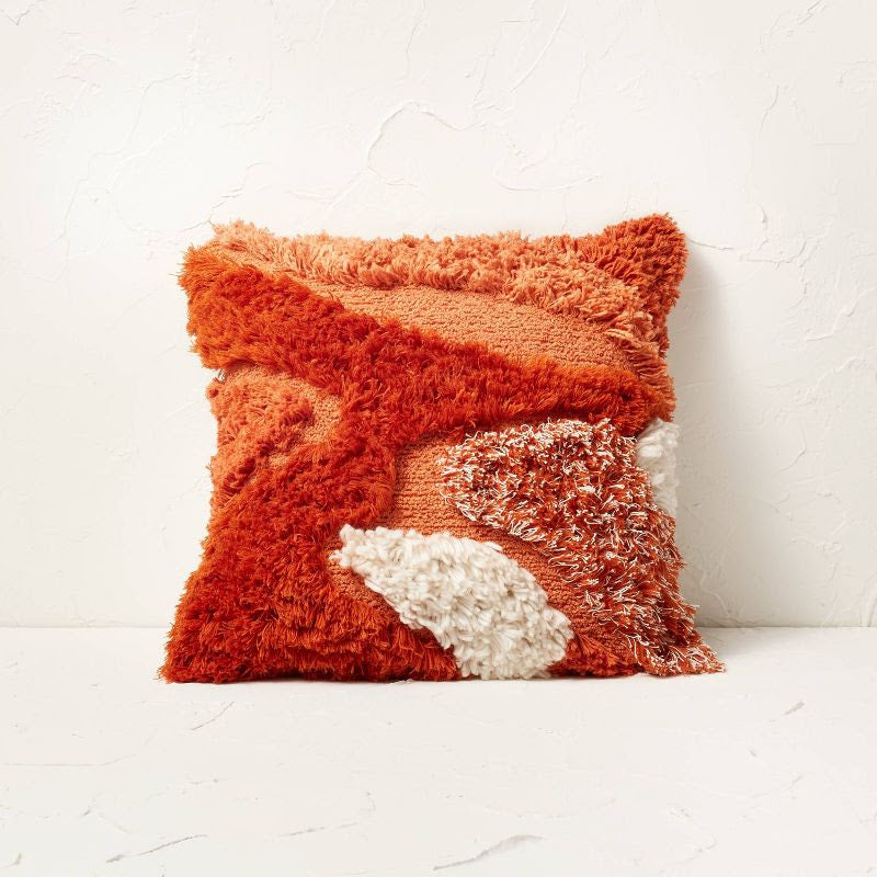 Textured Tufted Square Throw Cushion
