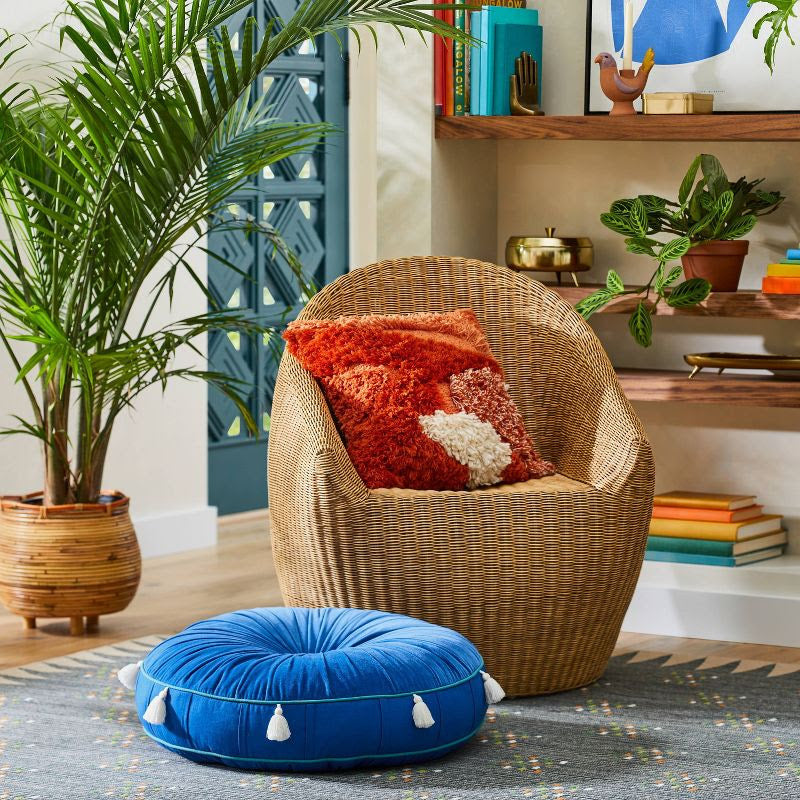 Textured Tufted Square Throw Cushion