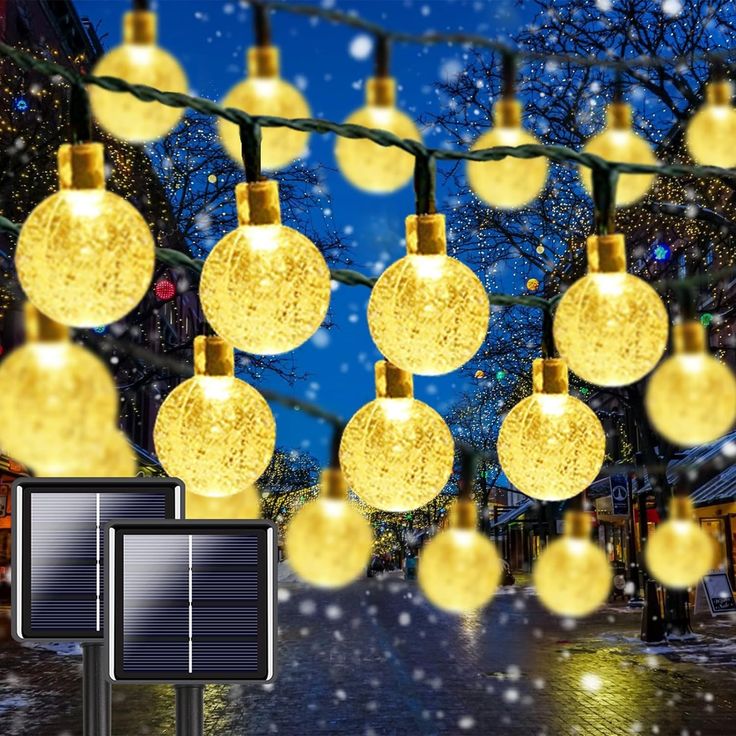 2-Pack 100Led 64FT Crystal Globe Solar Lights