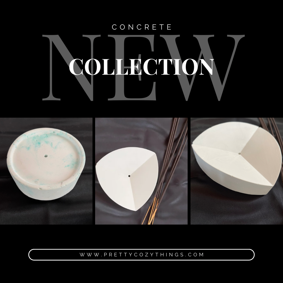 Concrete Incense Holder Handmade Round Design