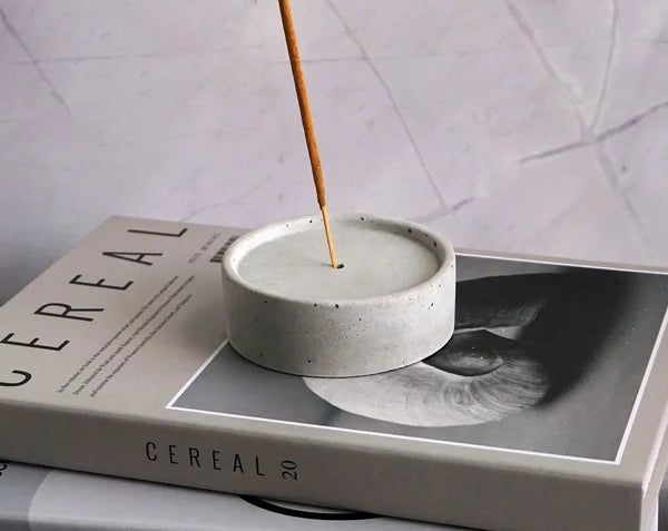 Concrete Incense Holder Handmade Round Design