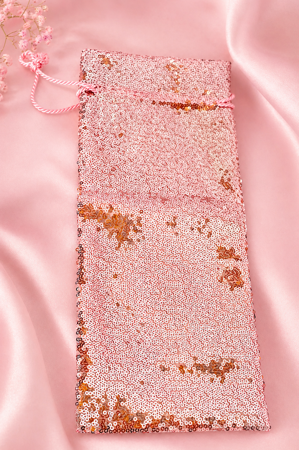 Rose-Gold Sequin Wine Wrap