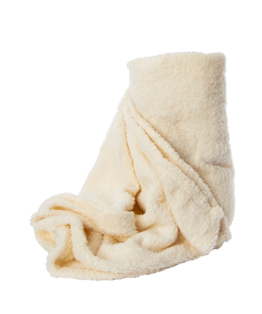 Cream Sherpa Throw Blanket