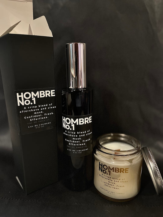 HOMBRE No.1 Bundle
(Cologne + Wooden Wick Candle)