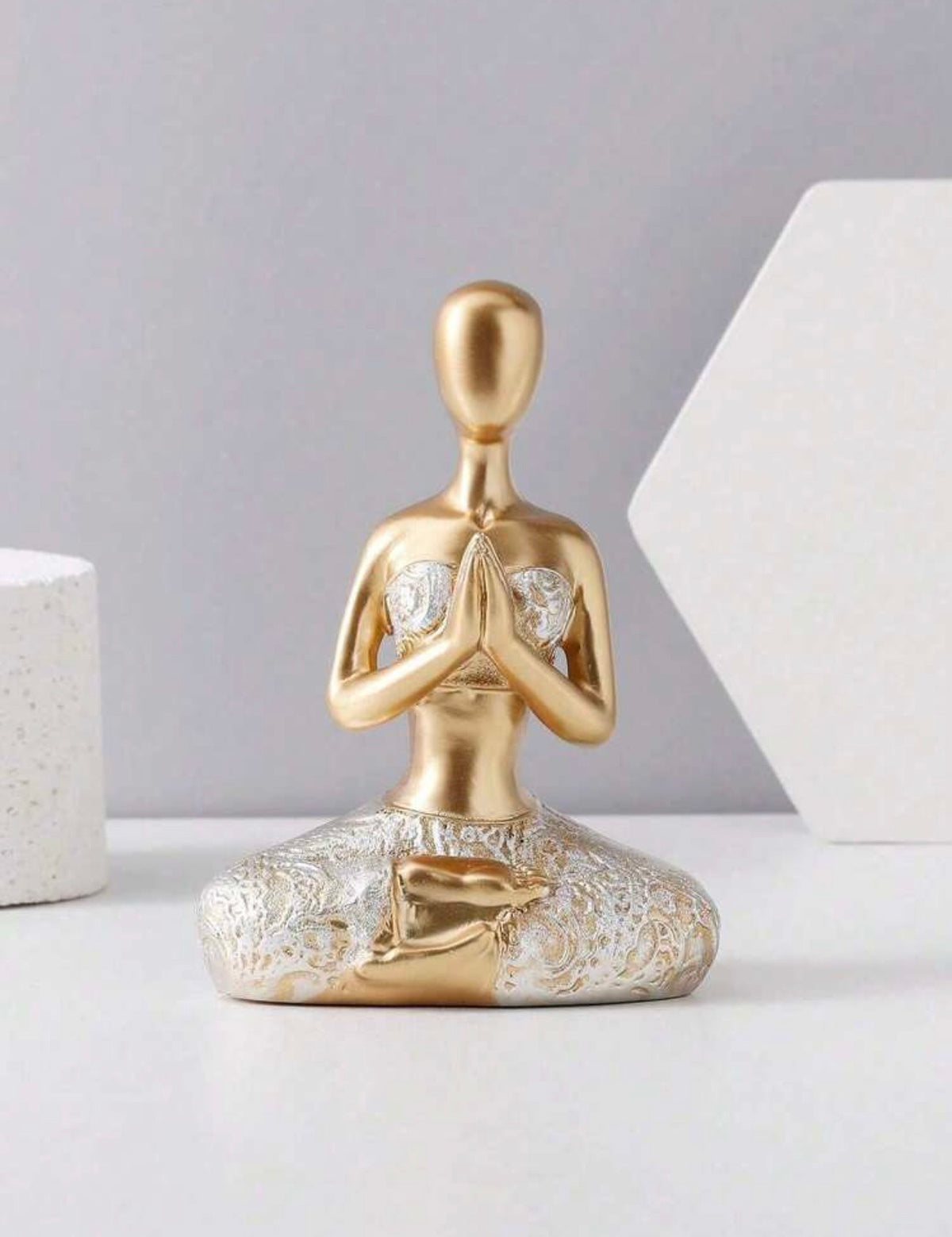 Gold and Silver Yoga Figurine | Hands Together