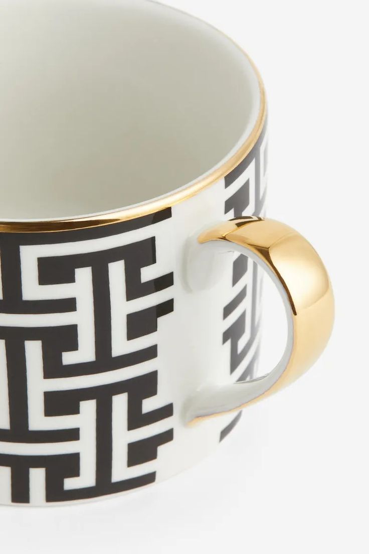 Maze Porcelain mug set - Black